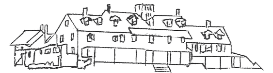 A green background with black and white shapes.
